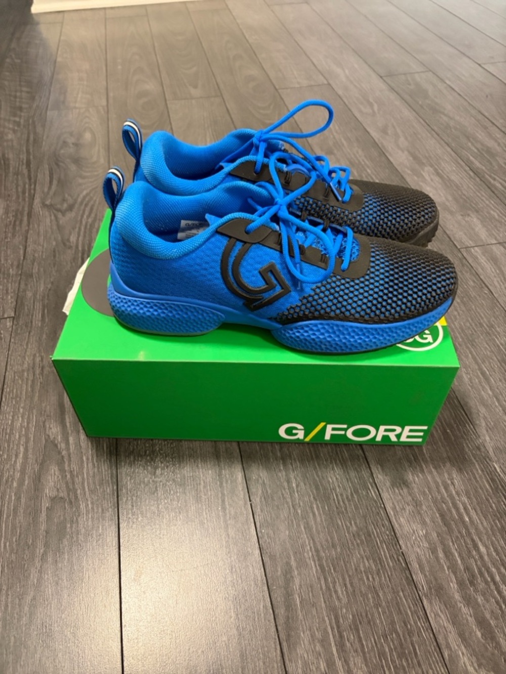 G/FORE Mens QRT1 Bright Blue and Black GOLF Sneakers Size 11 - Picture 2 of 10